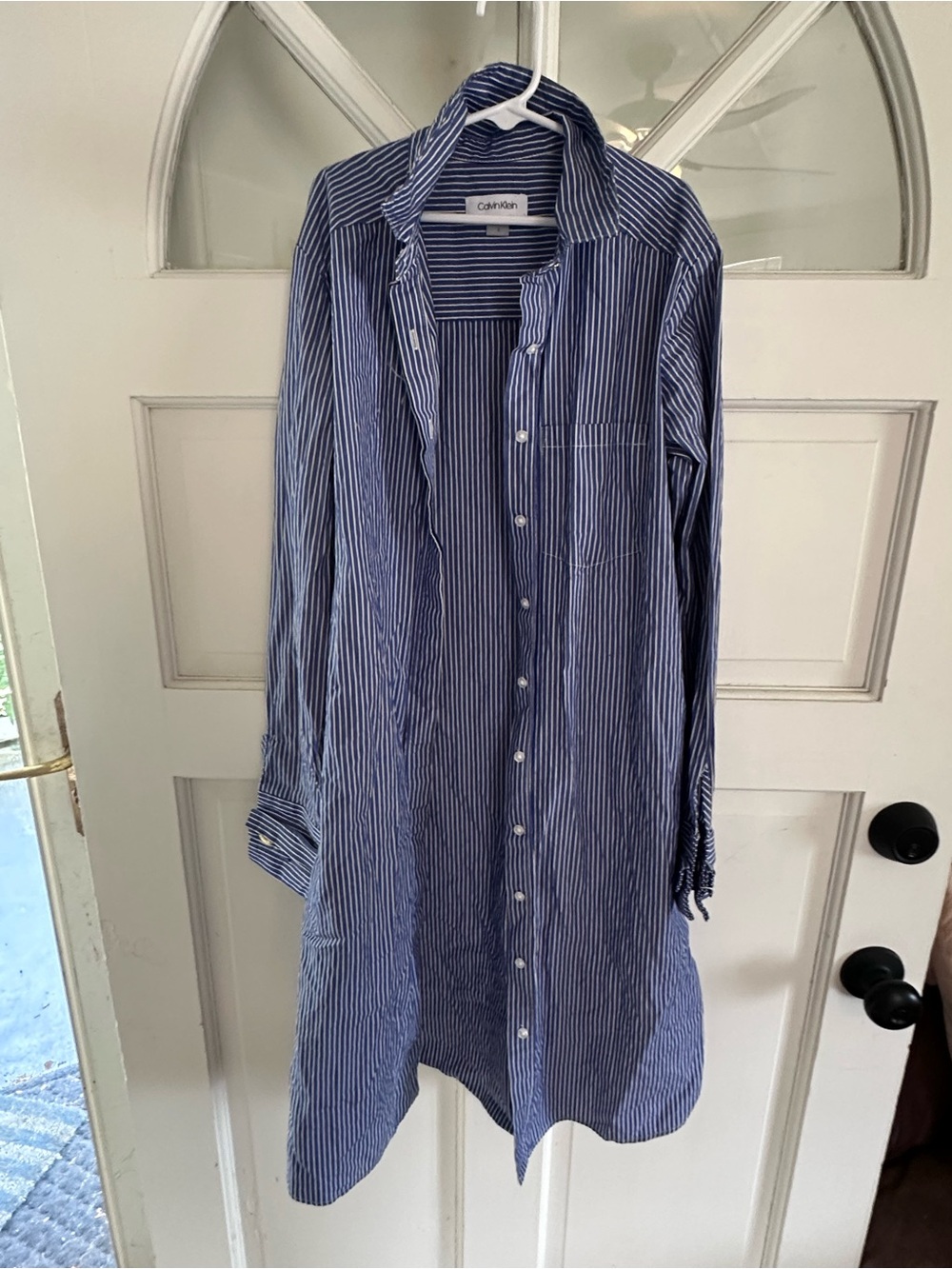Calvin Klein Blue and White Pinstripe Dress 100% cotton